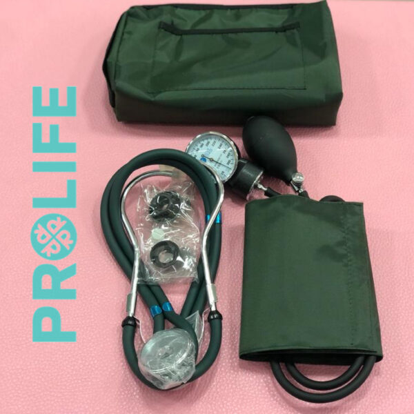 ESFIGMOMANÓMETRO ADULTO KIT C/ ESTETO MORE FITNESS DUPLO VERDE