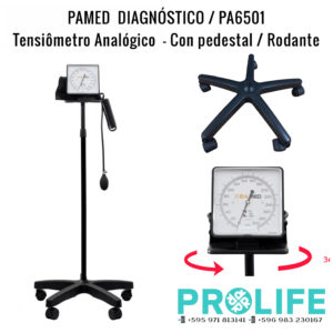 RODANTE PAMED  TENSIÔMETRO ANALÓGICO PEDESTAL RODANTE PA6501